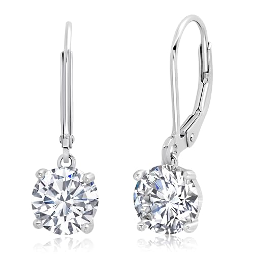 Stylish Sterling Silver Cubic Zirconia Dangle Earrings