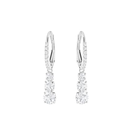 Swarovski Trilogy Drop Earrings with White Crystals