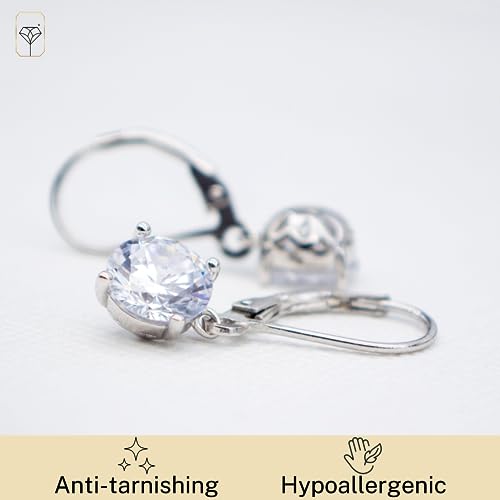 Stylish Sterling Silver Cubic Zirconia Dangle Earrings