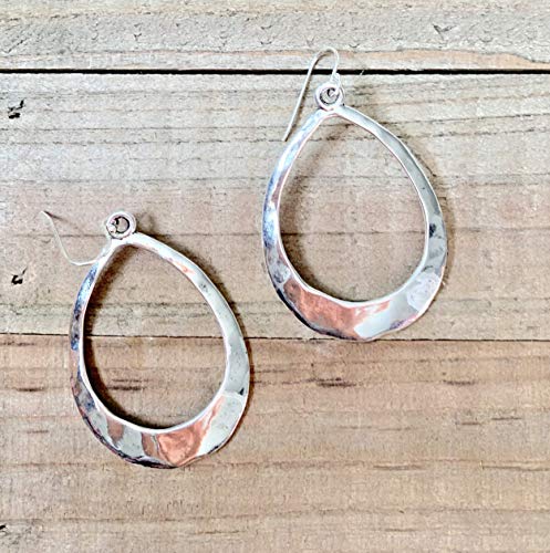 Bohemian Teardrop Hoop Sterling Silver Earrings for Statement