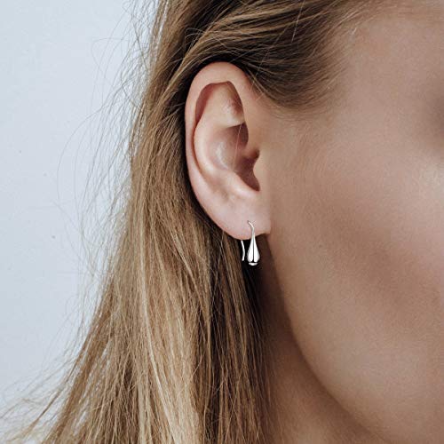 Sterling Silver Teardrop Hoop Dangle Earrings - Christmas Gift