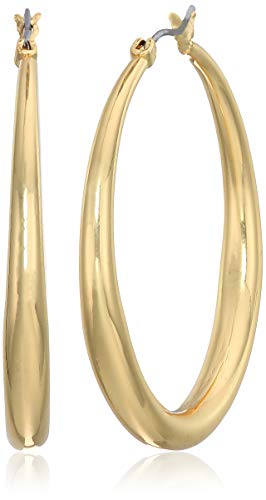 Anne Klein Goldtone Medium Tapered Hoop Earrings for Women