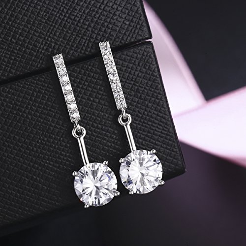 Platinum-Plated Cubic Zirconia Drop Earrings (4.25cttw)