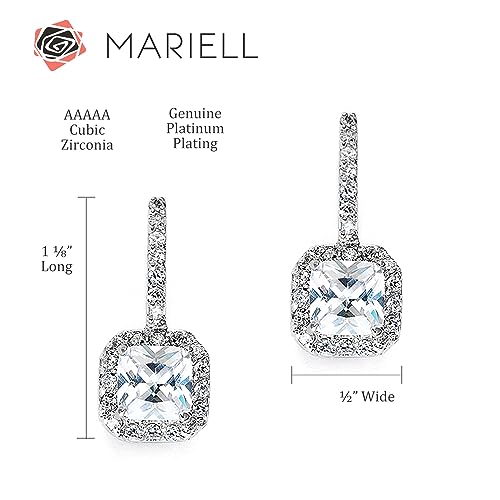 Radiant-Cut CZ Bridal Dangle Earrings for Wedding