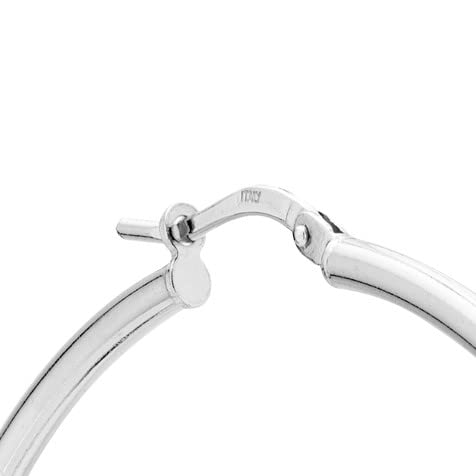 Miabella Italian Sterling Silver High Polished Tube Hoop Earrings