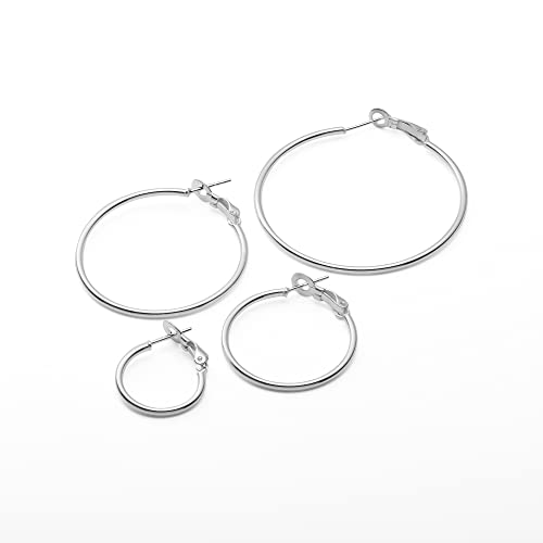 Sterling Silver Lightweight Paddle Back Hoop Earrings