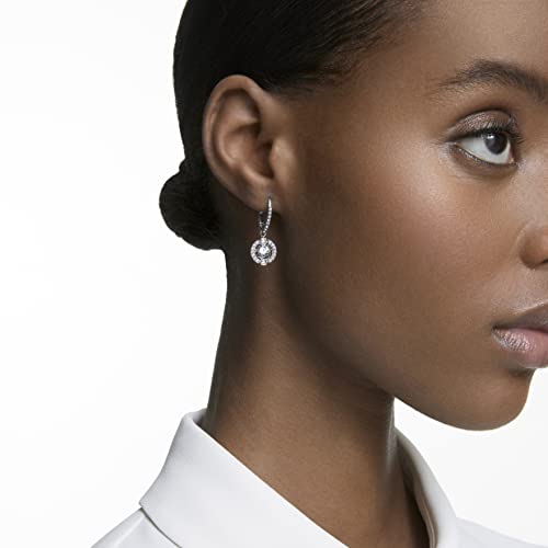 Swarovski Crystal Pavé Drop Earrings on Rhodium Setting