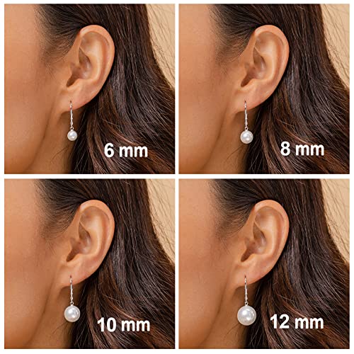 PAVOI 14K Gold Plated dangle pearl earrings 9mm