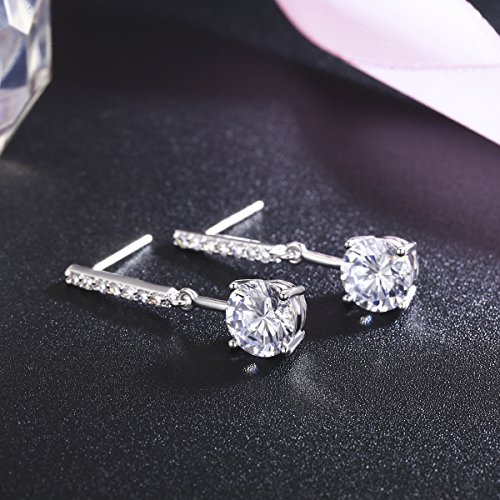 Platinum-Plated Cubic Zirconia Drop Earrings (4.25cttw)