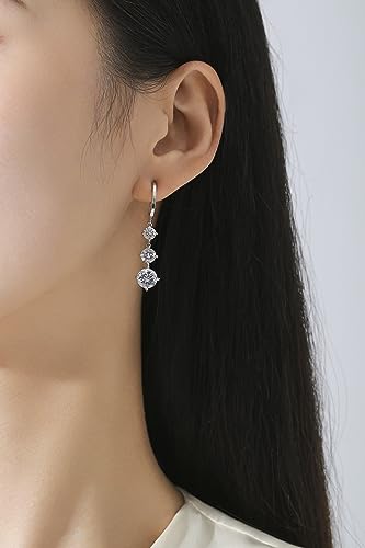 Platinum-Plated Cubic Zirconia Drop Earrings - SBLING