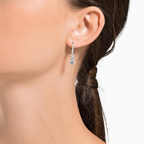 Swarovski Trilogy Drop Earrings with White Crystals