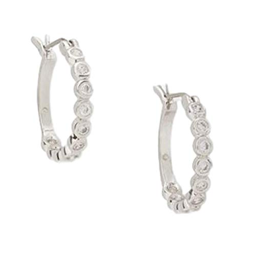 Kate Spade Silver Tone Hoop Crystal Earrings