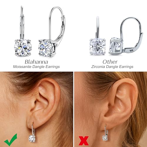 Blahanna Moissanite Dangle Earrings, 1.0-2.0ct Brilliant Round