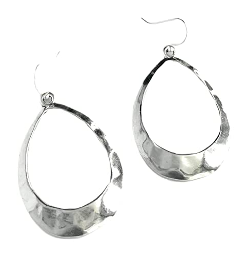 Bohemian Teardrop Hoop Sterling Silver Earrings for Statement