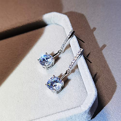 Platinum-Plated Cubic Zirconia Drop Earrings (4.25cttw)