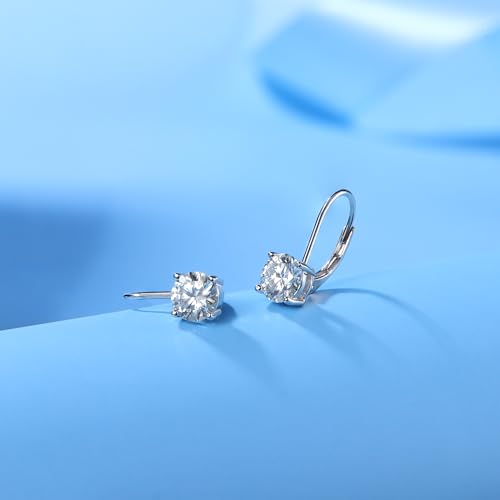 Blahanna Moissanite Dangle Earrings, 1.0-2.0ct Brilliant Round