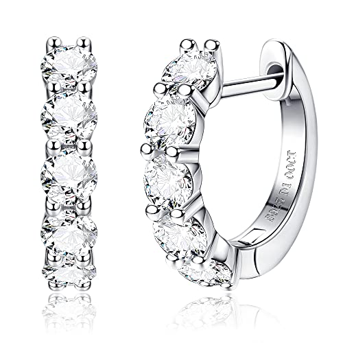 2.0ct D Color Moissanite Hoop Earrings White Gold