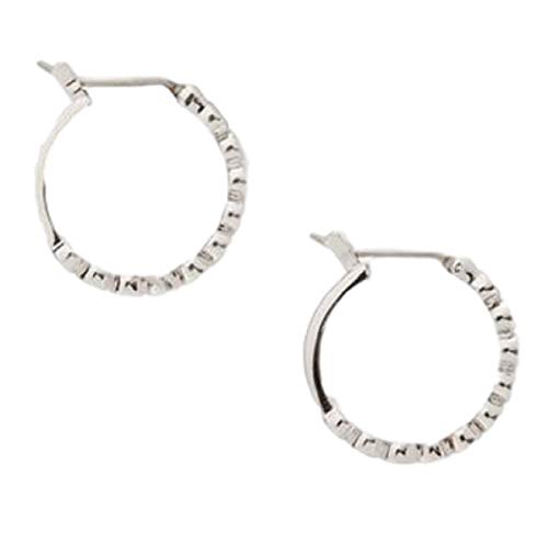 Kate Spade Silver Tone Hoop Crystal Earrings