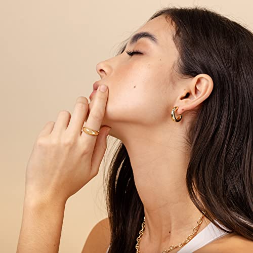 PAVOI 14K Gold Plated Chunky Open Hoop Earrings