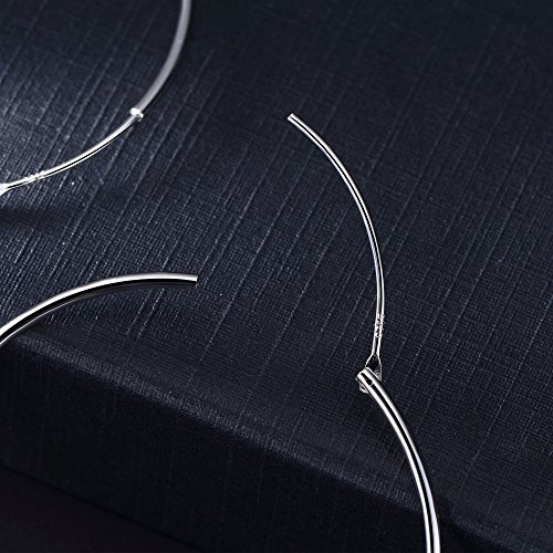 925 Sterling Silver Medium Thin Lightweight 45mm Hoop Earrings