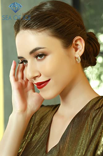 Trendy Sterling Silver Oval Hoop Earrings Gift Women