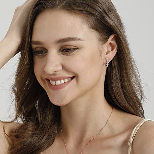 2.0ct D Color Moissanite Hoop Earrings White Gold