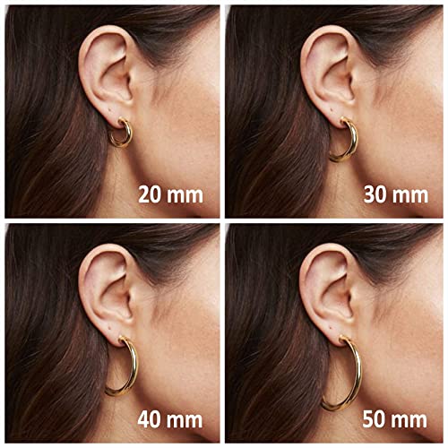 PAVOI 14K Gold Plated Chunky Open Hoop Earrings