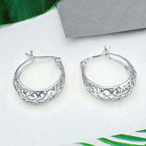 Trendy Sterling Silver Oval Hoop Earrings Gift Women
