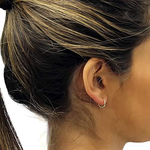 14k Gold Endless Hoop Earrings - Sizes 10-20mm