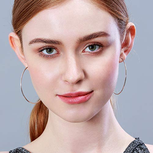 925 Sterling Silver Medium Thin Lightweight 45mm Hoop Earrings