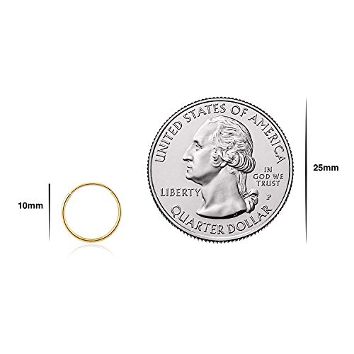 14k Gold Endless Hoop Earrings - Sizes 10-20mm