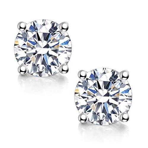2.4ct DF Moissanite Stud Earrings, 18K White Gold