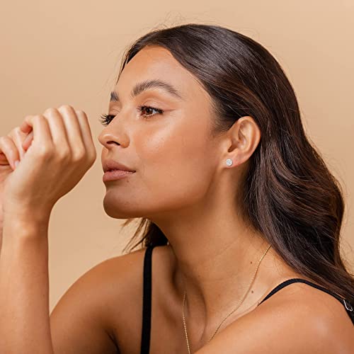 18K Gold Plated Mini CZ Disc Stud Earrings