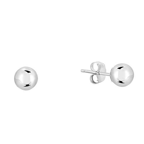 14k White Gold Stud Earrings with Butterfly Backs