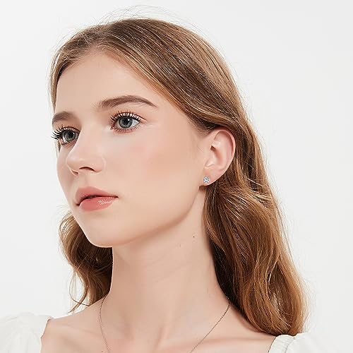 BREN 1ct D Color VVS1 Round Cut Moissanite Earrings