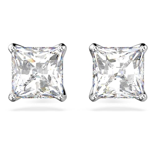 Swarovski Square Stud Earrings with Clear Crystals
