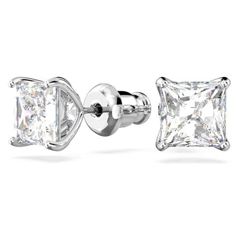 Swarovski Square Stud Earrings with Clear Crystals