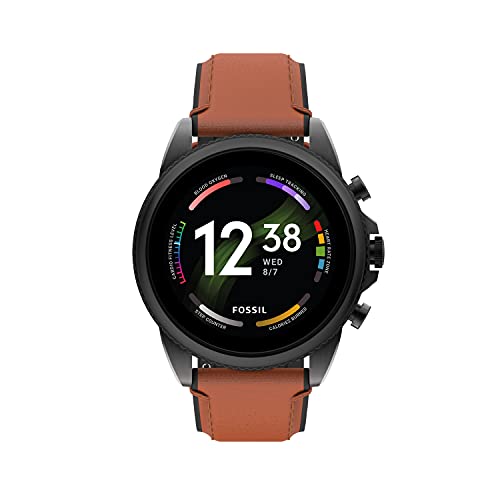 Fossil Gen 6 44mm Stainless Steel Leather Smart Watch