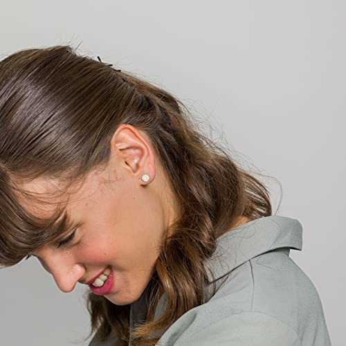 18K Gold Plated Mini CZ Disc Stud Earrings