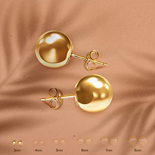 Pori Jewelers 14K Gold 3MM Ball Stud Earrings