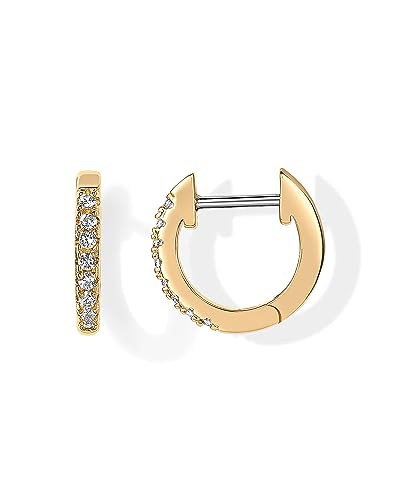 18K Gold Vermeil Cubic Zirconia Cuff Huggie Earring