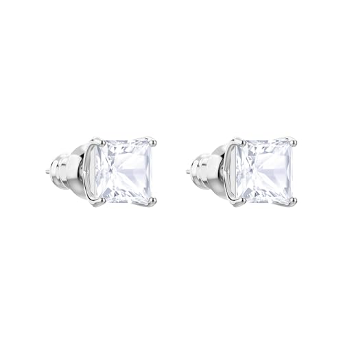 Swarovski Square Stud Earrings with Clear Crystals