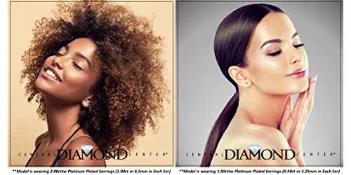 14K Gold & Sterling Silver Zirconia Stud Earrings