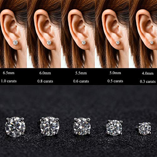 2.4ct DF Moissanite Stud Earrings, 18K White Gold