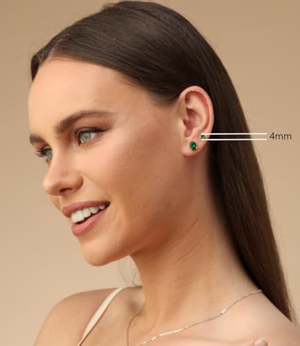 Aquamarine Stud Earrings in 14K Yellow Gold