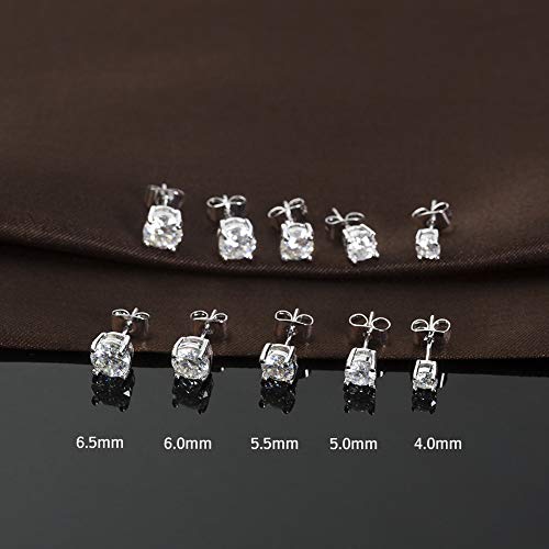 2.4ct DF Moissanite Stud Earrings, 18K White Gold