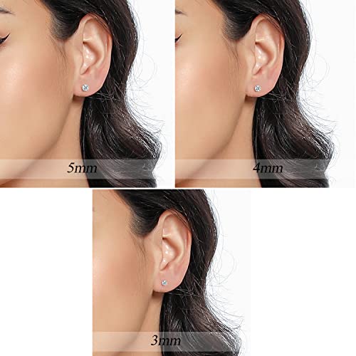 Set of 3 S925 Silver Moissanite Stud Earrings