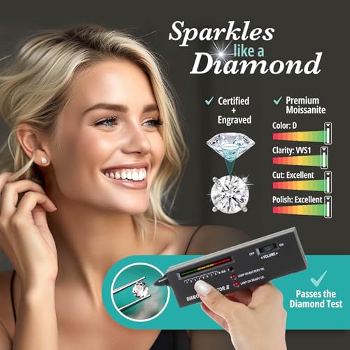 Moissanite Stud Earrings - Women's and Men's Jewelry