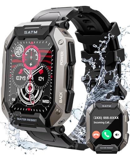 Men's Smartwatch - 2.01'' HD Display, 80-Day Battery, IP68 Waterproof