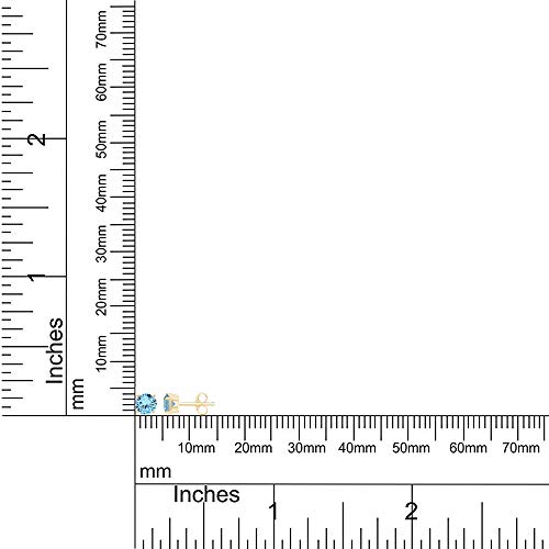 Aquamarine Stud Earrings in 14K Yellow Gold